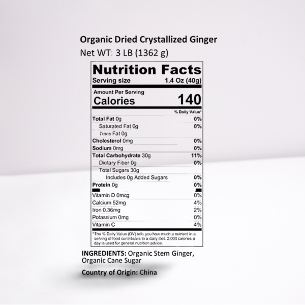 Organic Dried Crystallized Ginger- 2Lbs - Image 3